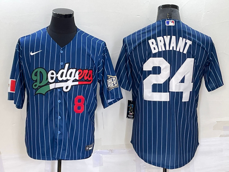 Men's Los Angeles Dodgers Kobe Bryant #8-24 Blue Jersey